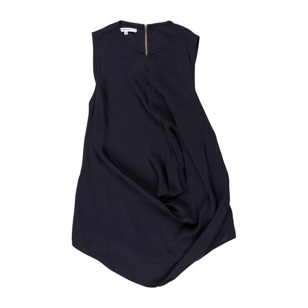CARVEN Black Draped Top Blouse